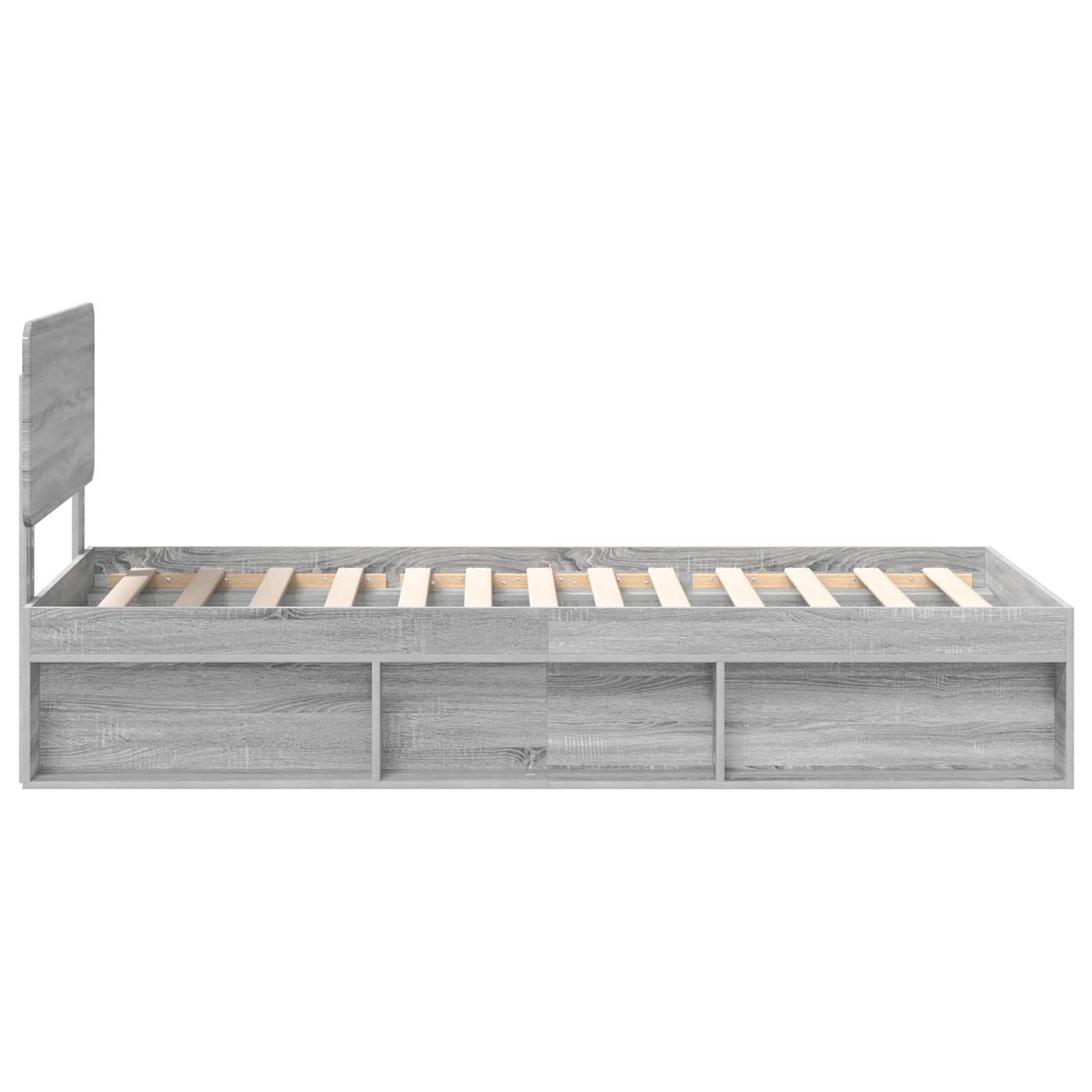 Bettrahmen Graues Sonoma 75 x 190 cm Massives Kiefernholz