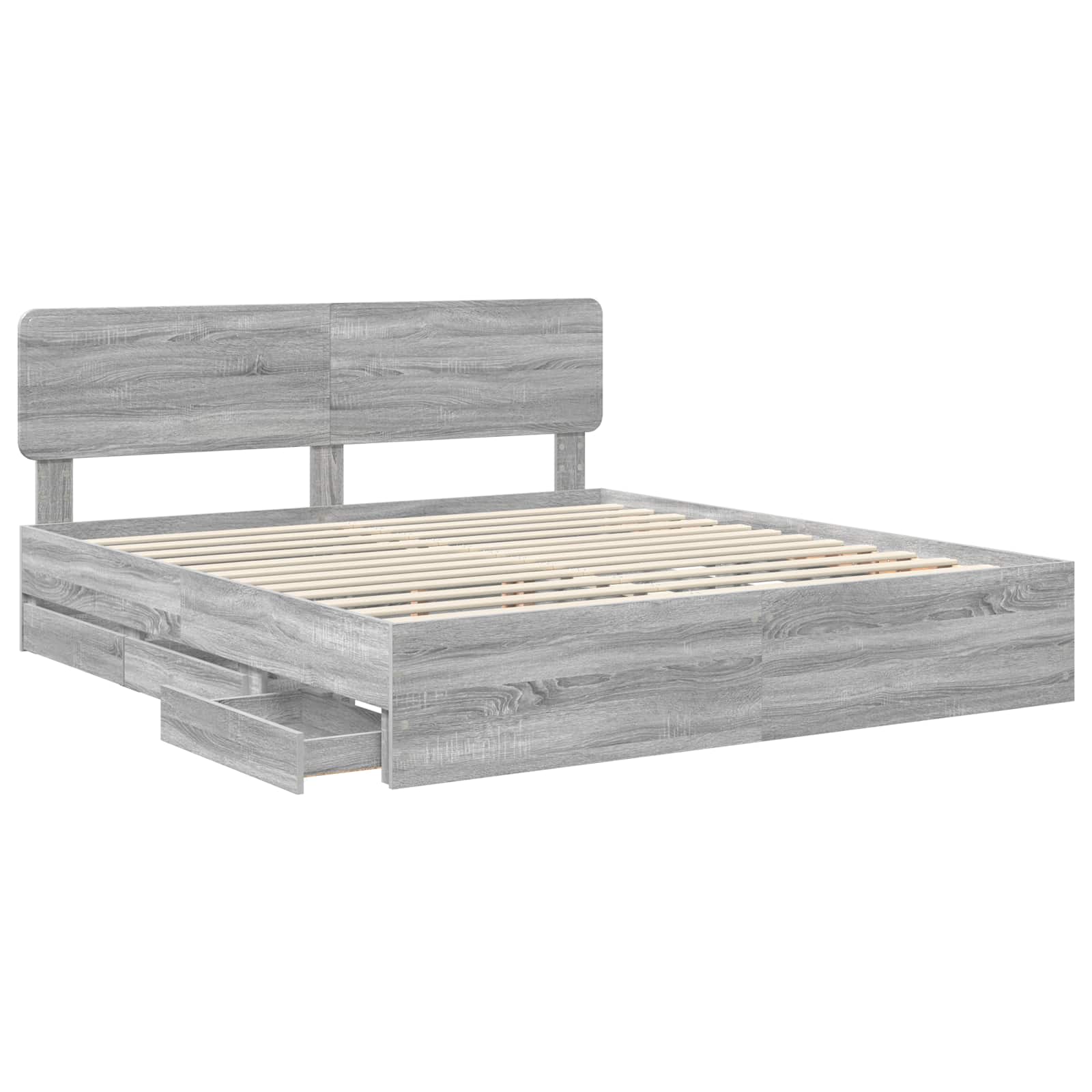 Bettrahmen Graues Sonoma 200 x 200 cm Holzwerkstoff