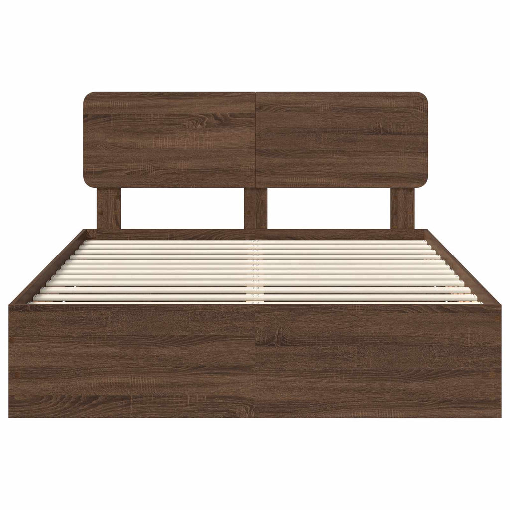 Bettrahmen Braun Eichen-Optik 150 x 200 cm Holzwerkstoff