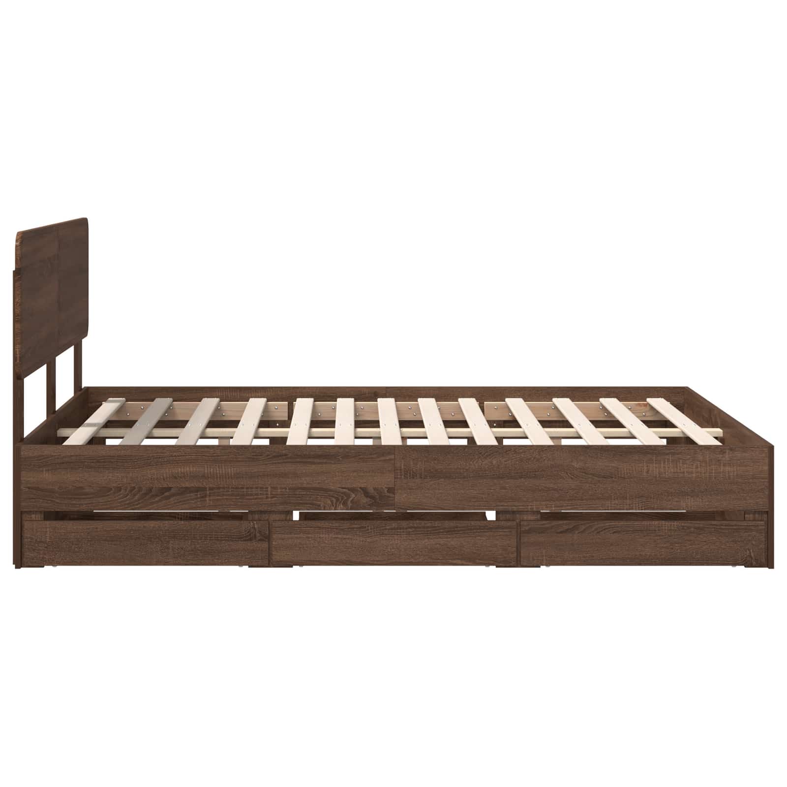 Bettrahmen Braun Eichen-Optik 140 x 200 cm Holzwerkstoff
