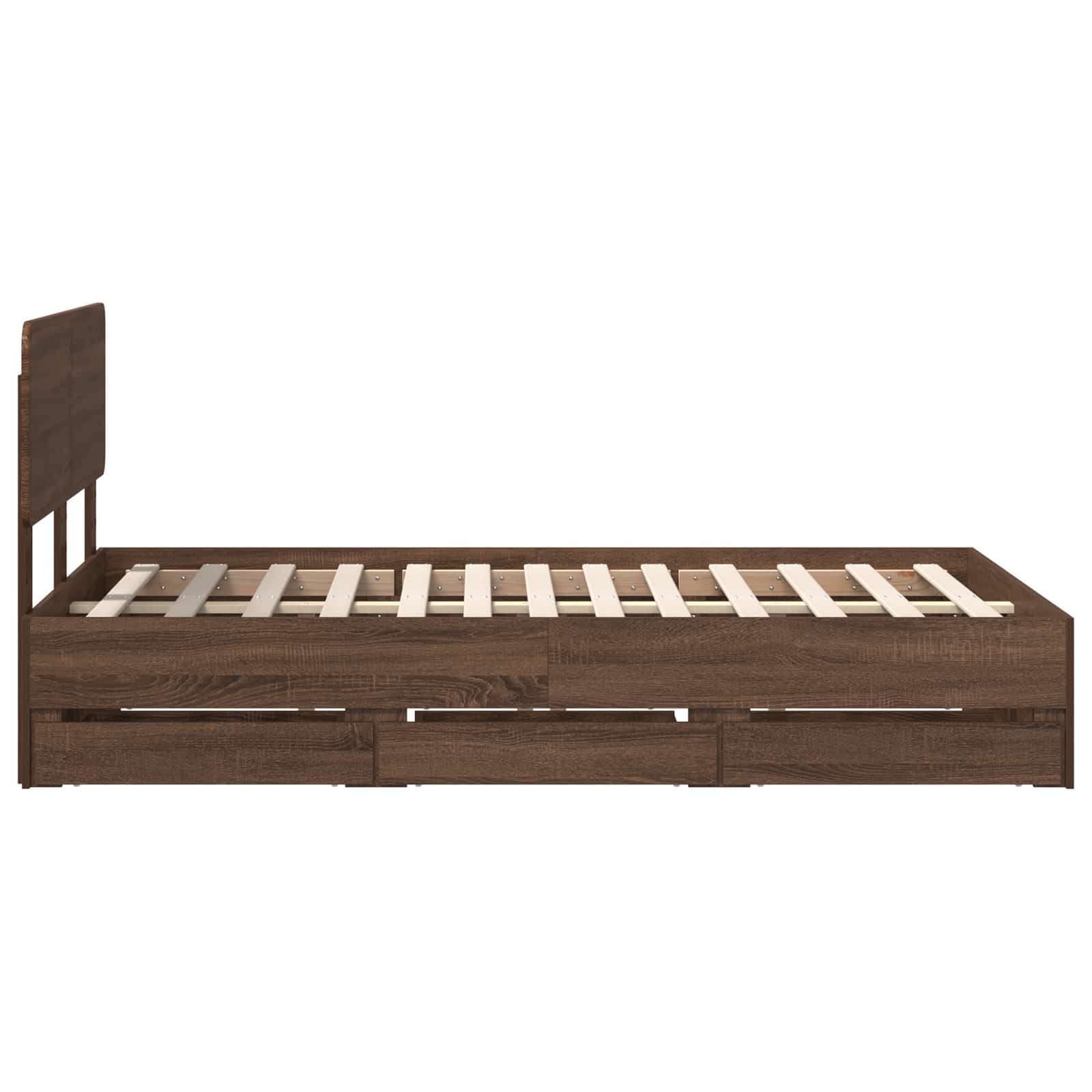 Bettrahmen Braun Eichen-Optik 135 x 190 cm Holzwerkstoff