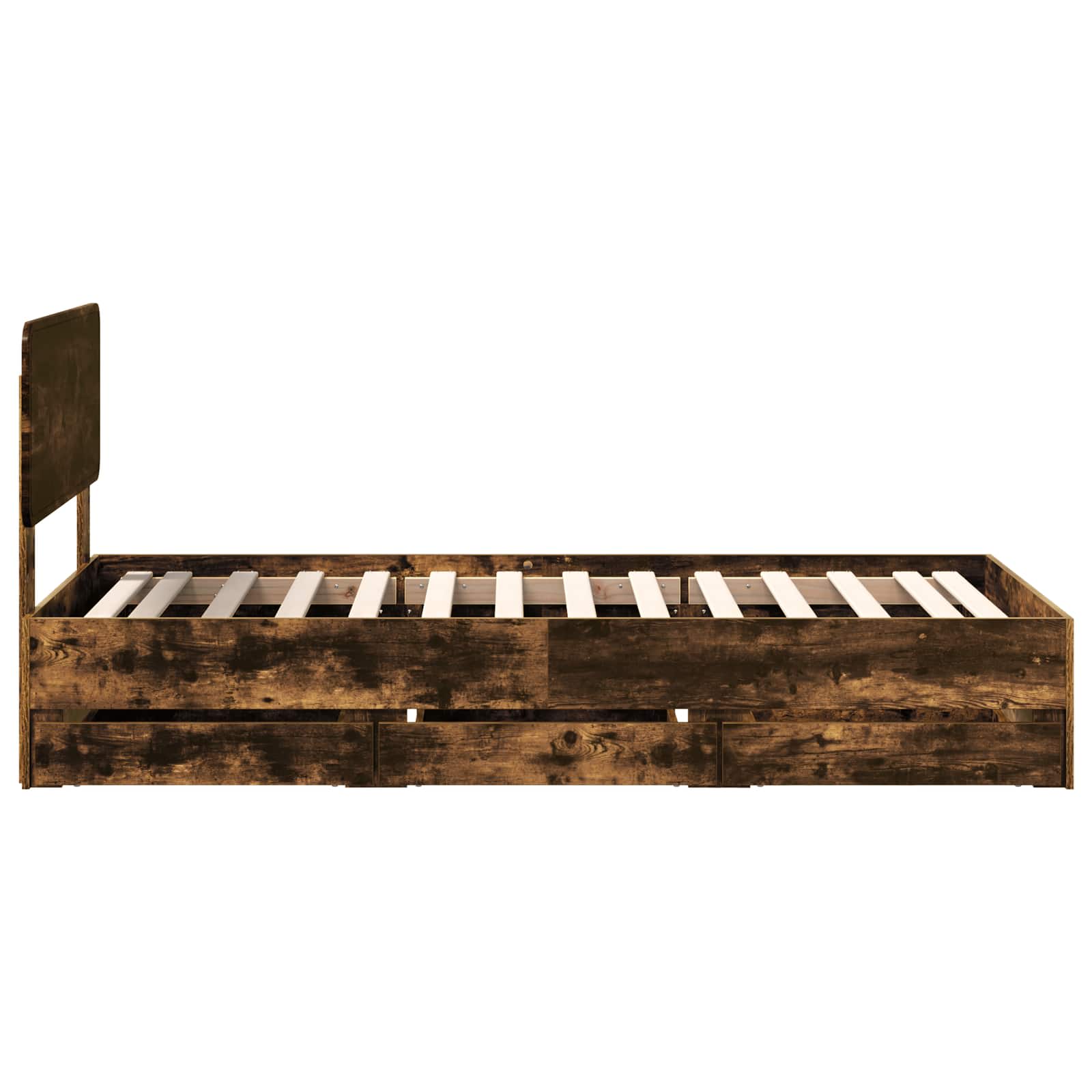 Bettrahmen Geräucherte Eiche 90 x 200 cm Holzwerkstoff