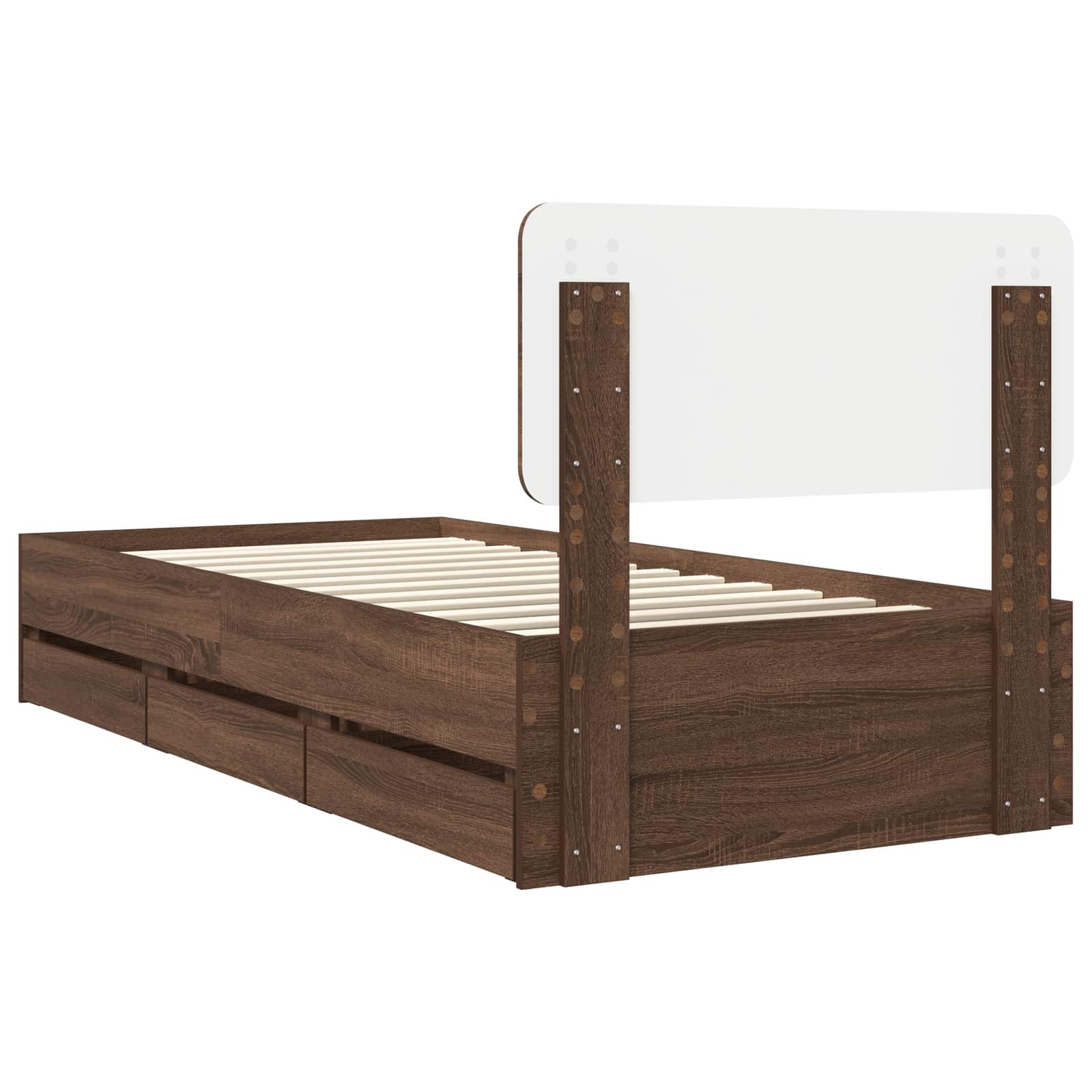 Bettrahmen Braun Eichen-Optik 90 x 200 cm Holzwerkstoff