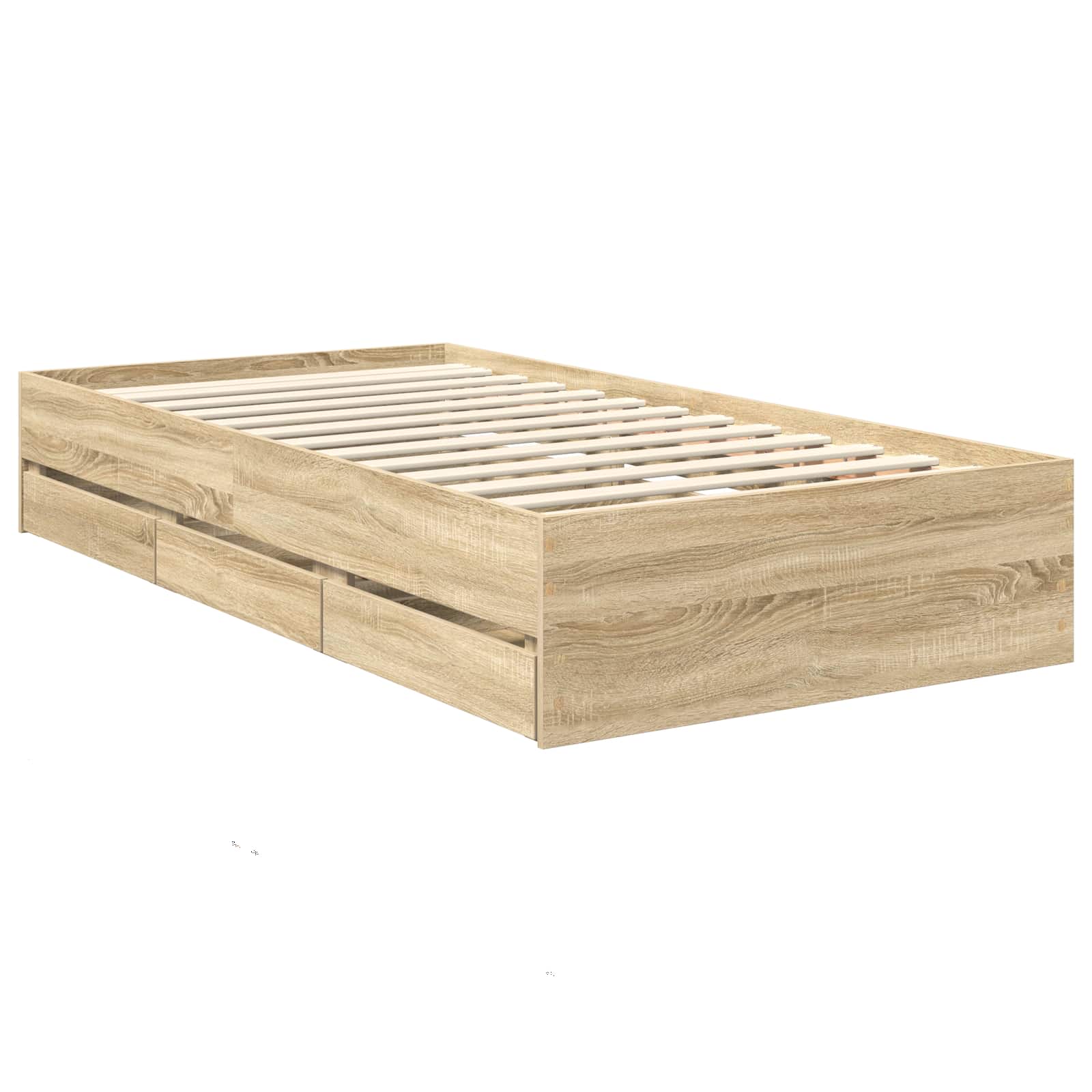 Bettrahmen mit Kopfteil Sonoma-Eiche 90 x 190 cm Holzwerkstoff