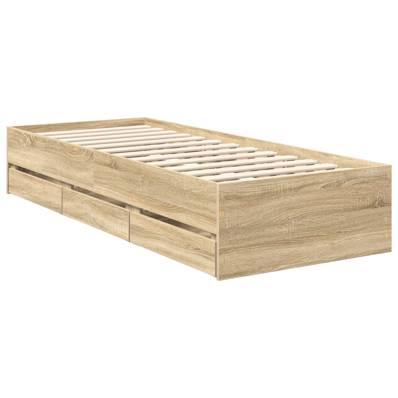 Bettrahmen mit Kopfteil Sonoma-Eiche 75 x 190 cm Holzwerkstoff