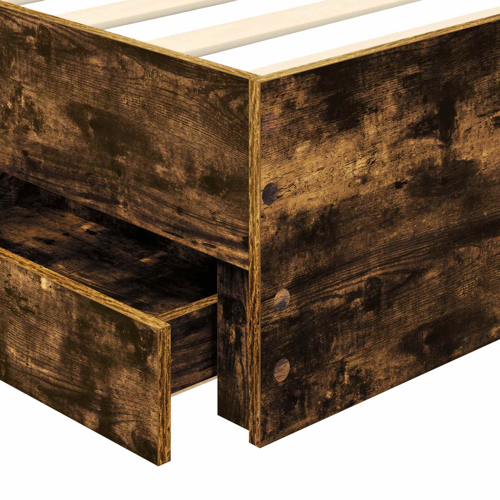 Bettrahmen Geräucherte Eiche 75 x 190 cm Holzwerkstoff