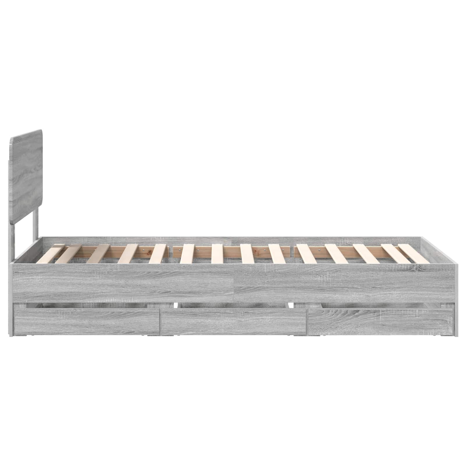 Bettrahmen mit Kopfteil Graues Sonoma 75 x 190 cm Holzwerkstoff