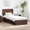 Bettrahmen Braun Eichen-Optik 75 x 190 cm Holzwerkstoff