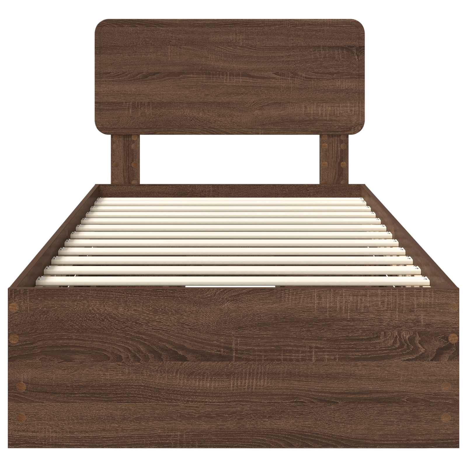Bettrahmen Braun Eichen-Optik 75 x 190 cm Holzwerkstoff