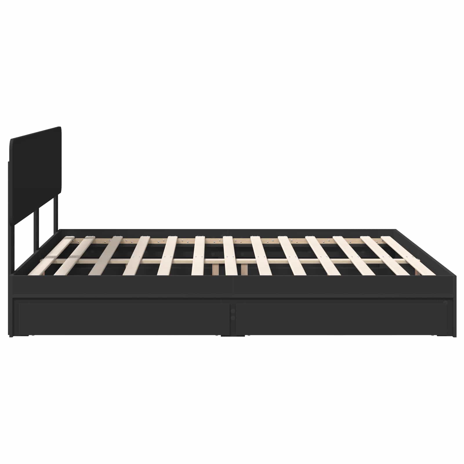 Aufbewahrungsbett Schwarz 200 x 200 cm Holzwerkstoff