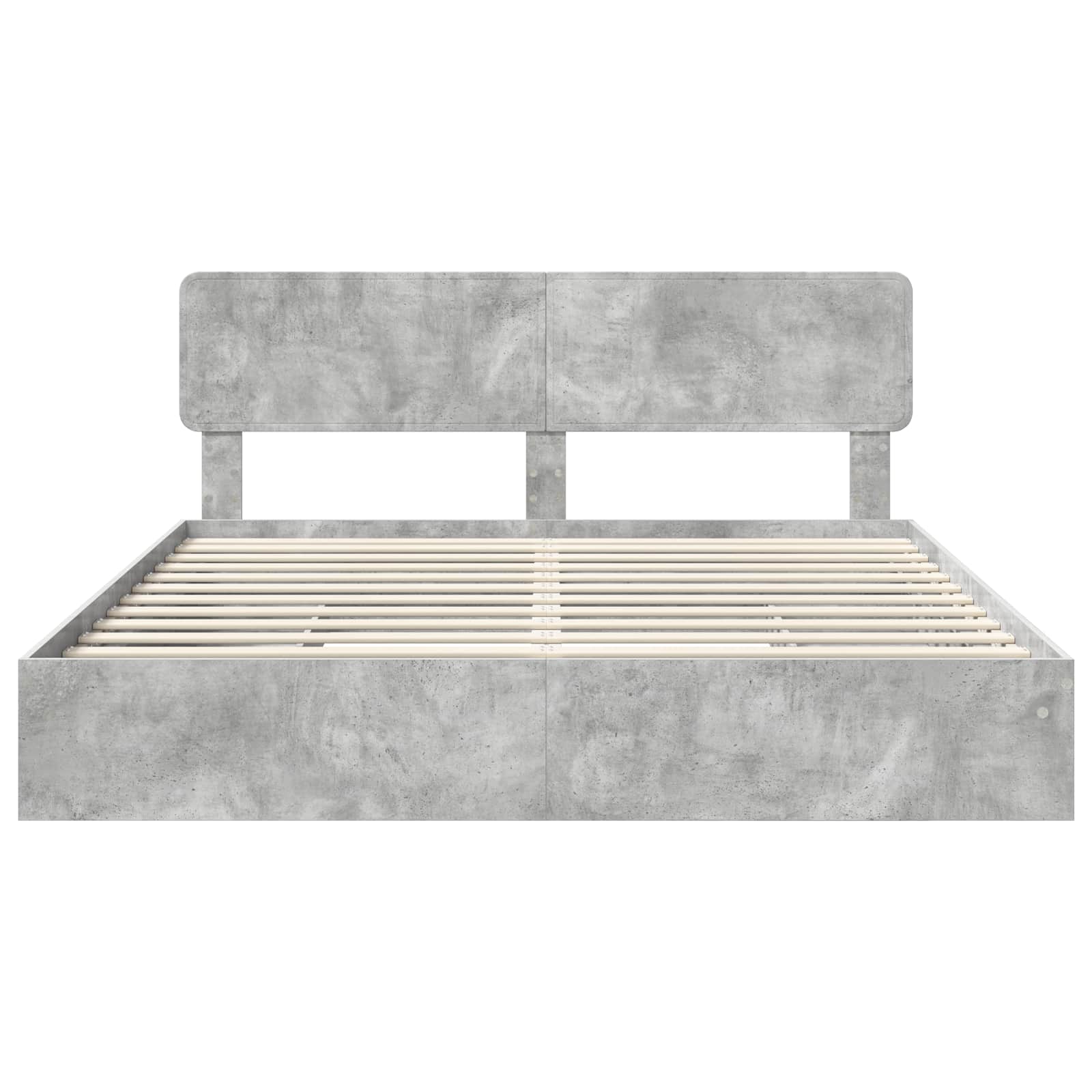 Aufbewahrungsbett Beton Grau 200 x 200 cm Holzwerkstoff