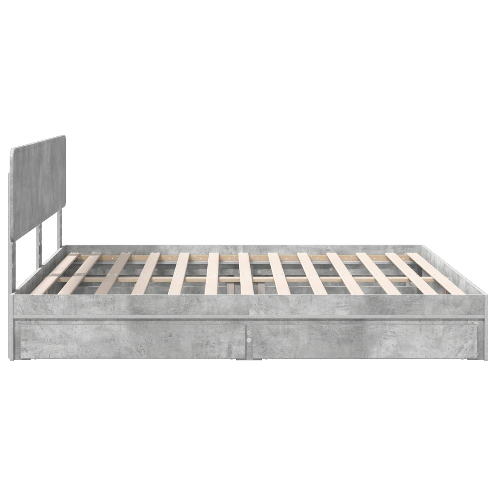 Aufbewahrungsbett Beton Grau 200 x 200 cm Holzwerkstoff