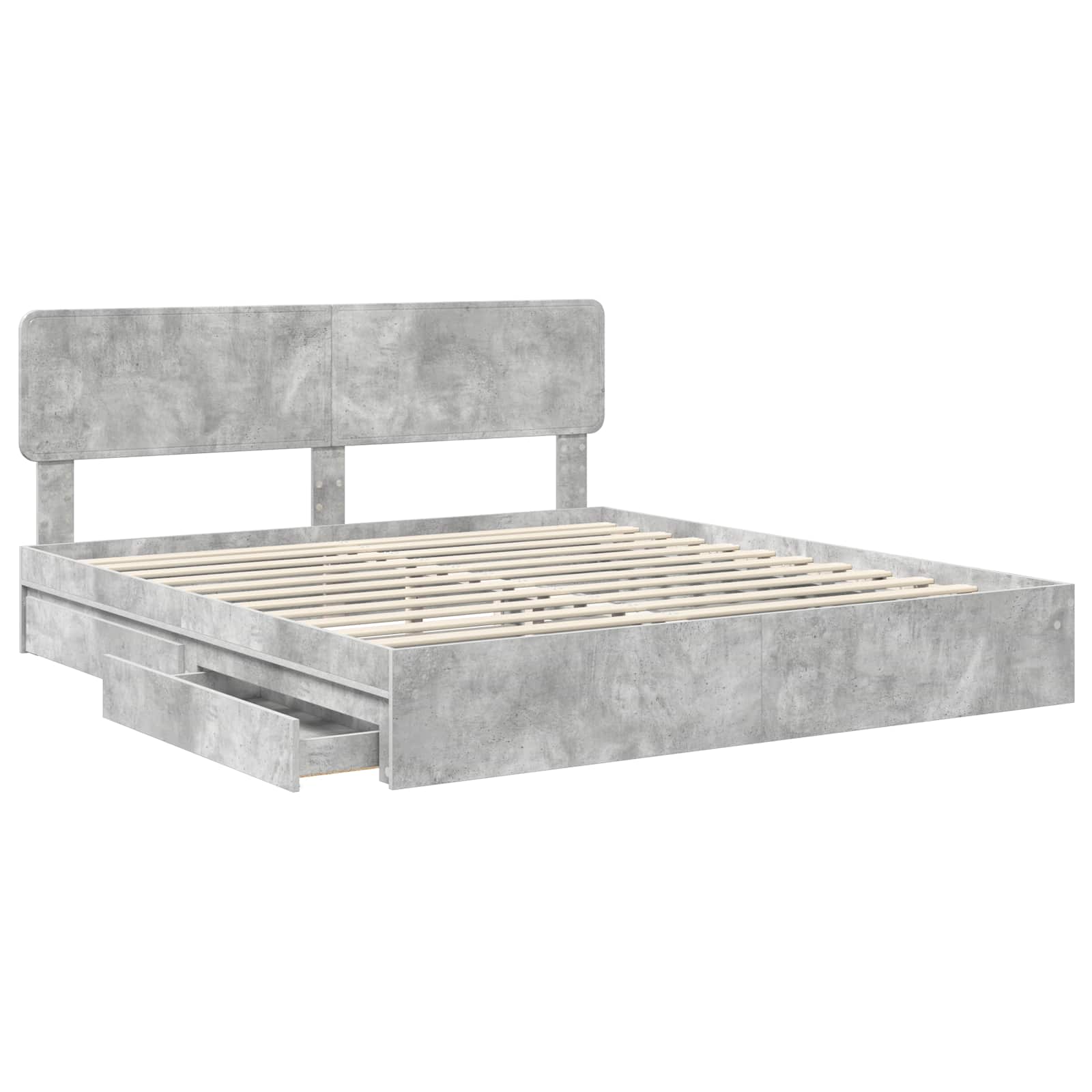 Aufbewahrungsbett Beton Grau 180 x 200 cm Holzwerkstoff