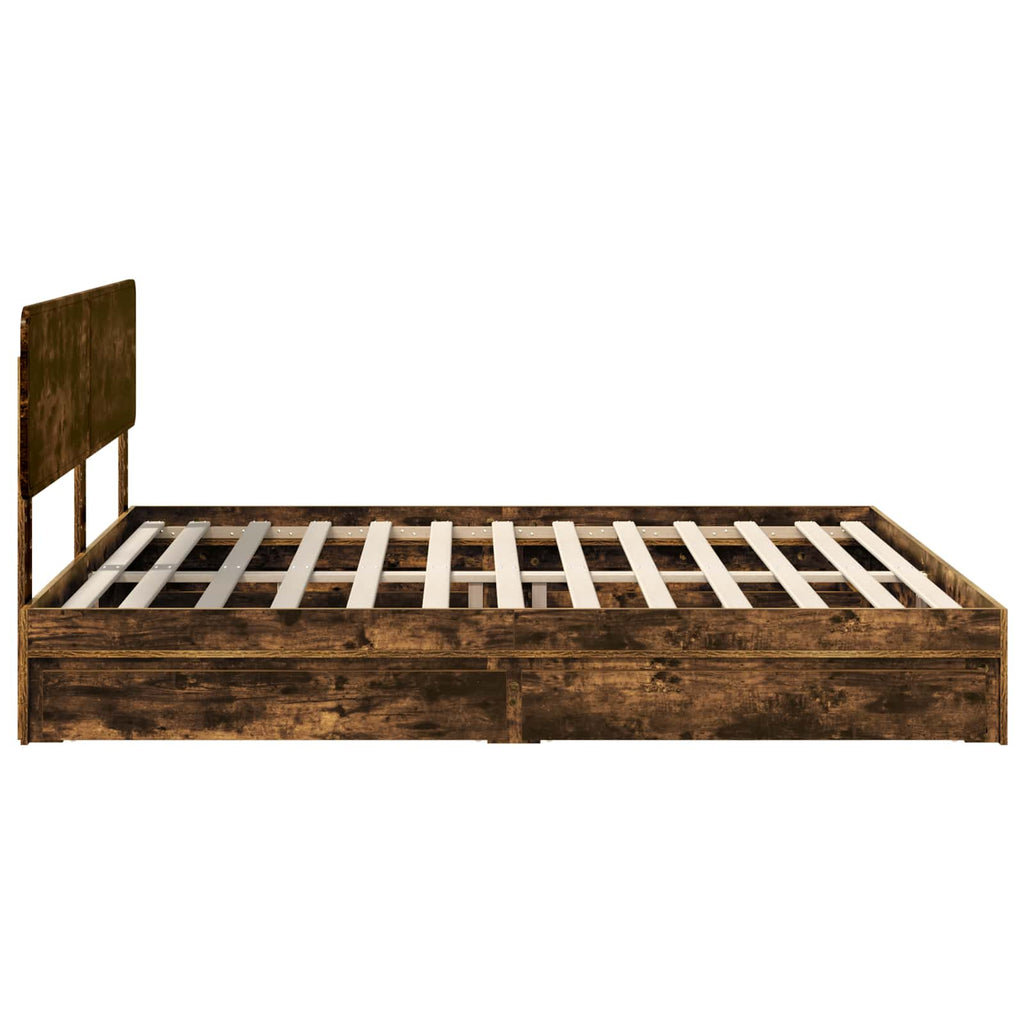 Aufbewahrungsbett Geräucherte Eiche 180 x 200 cm Holzwerkstoff