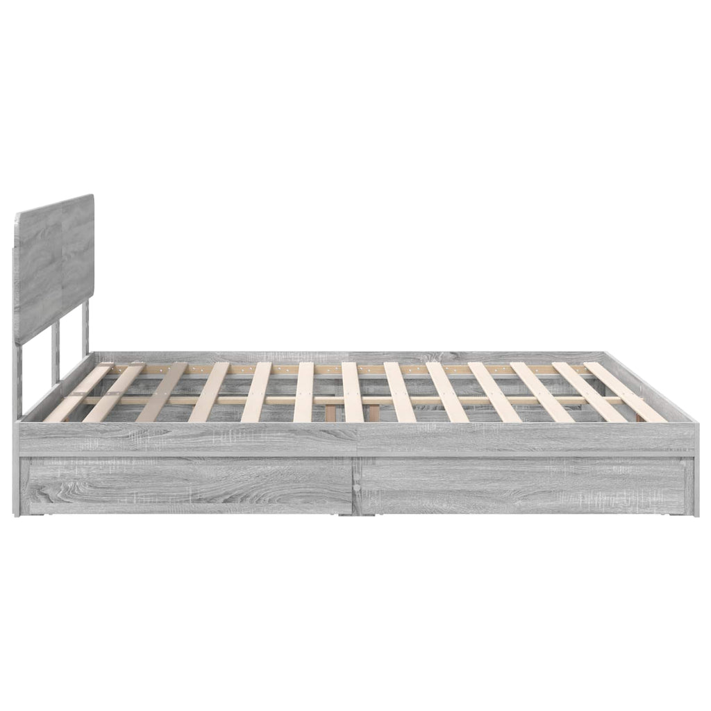 Aufbewahrungsbett Graues Sonoma 180 x 200 cm Holzwerkstoff