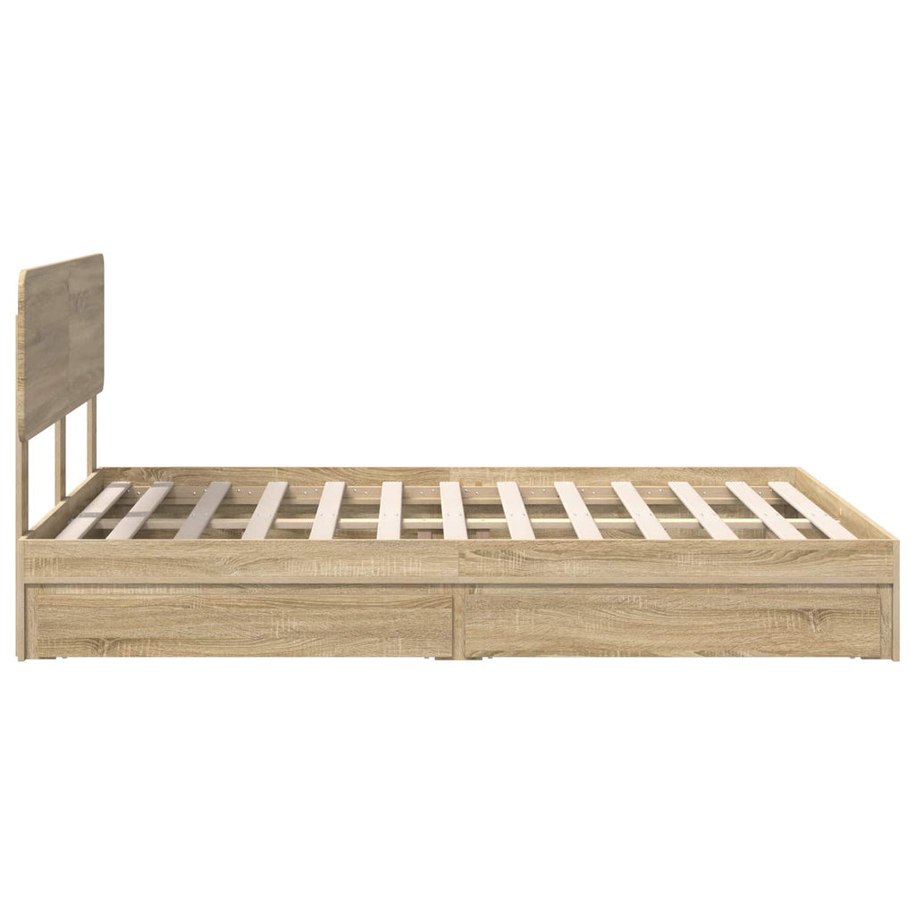 Aufbewahrungsbett Sonoma-Eiche 160 x 200 cm Holzwerkstoff