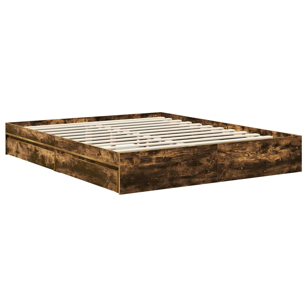 Aufbewahrungsbett Geräucherte Eiche 160 x 200 cm Holzwerkstoff
