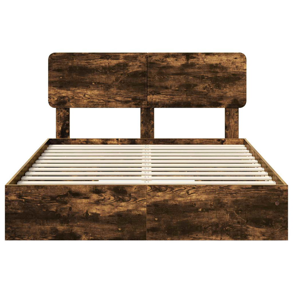 Aufbewahrungsbett Geräucherte Eiche 160 x 200 cm Holzwerkstoff