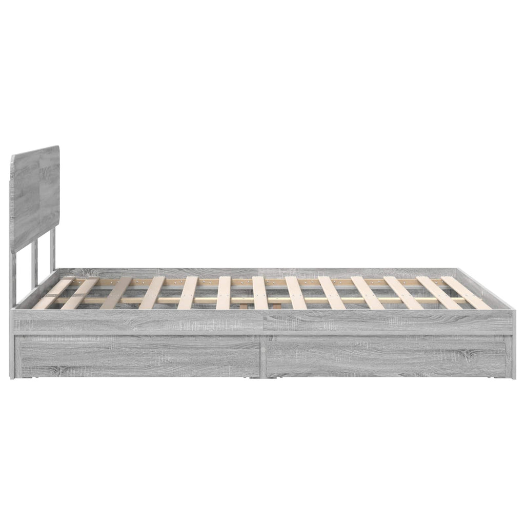 Aufbewahrungsbett Graues Sonoma 160 x 200 cm Holzwerkstoff