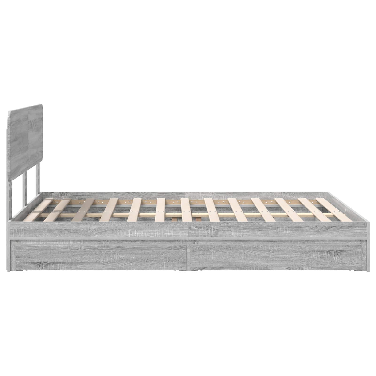 Aufbewahrungsbett Graues Sonoma 160 x 200 cm Holzwerkstoff