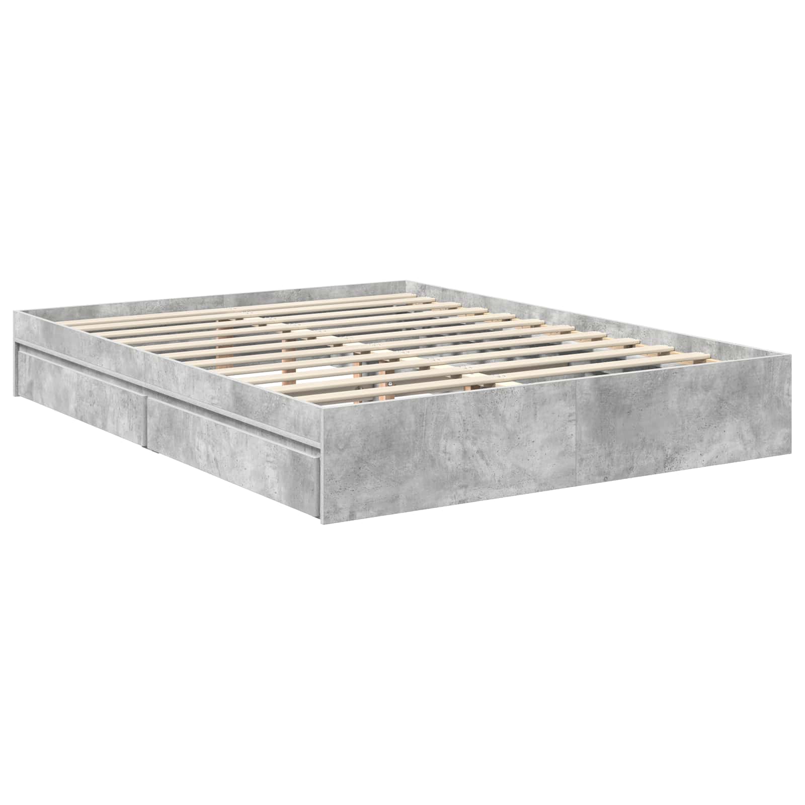 Aufbewahrungsbett Beton Grau 150 x 200 cm Holzwerkstoff