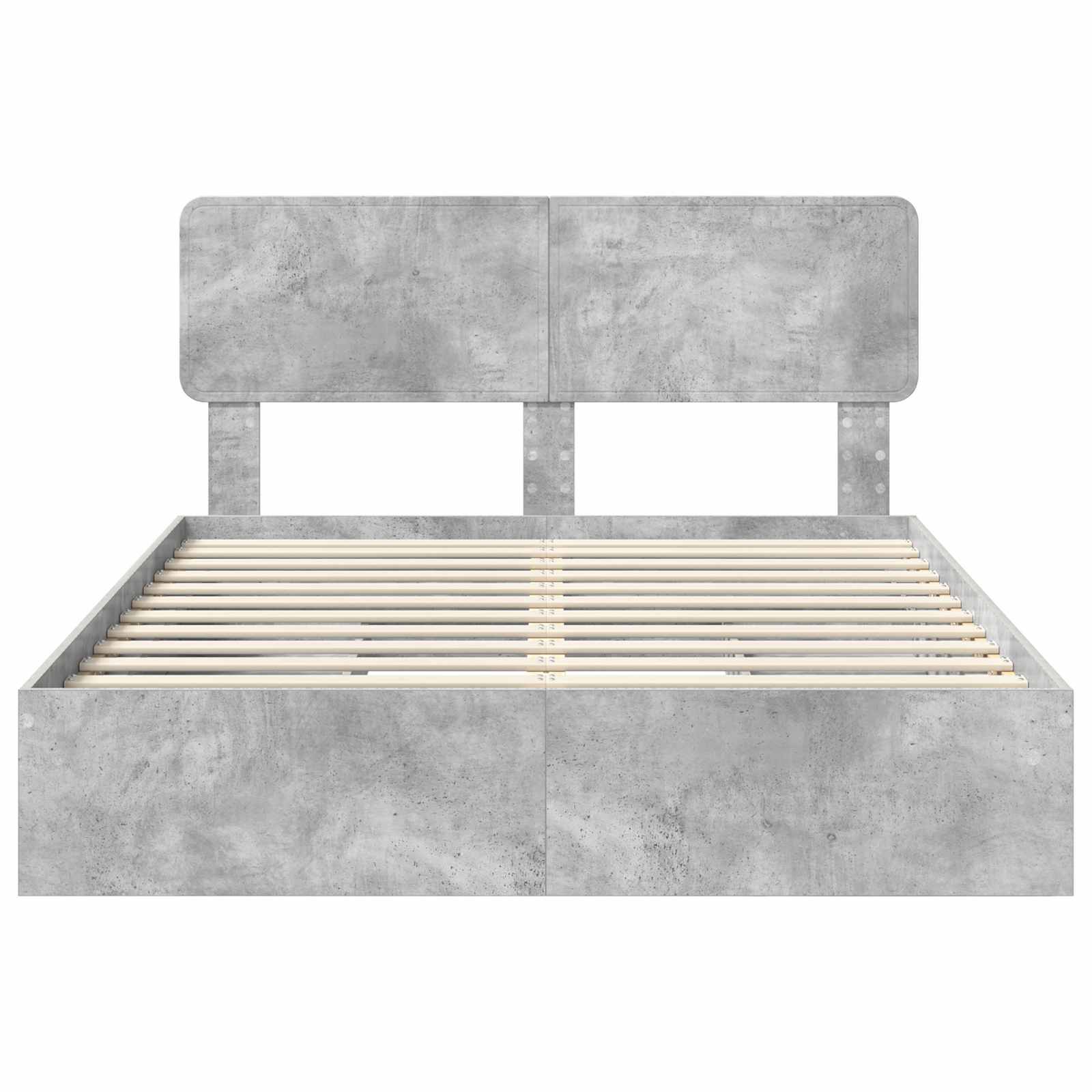 Aufbewahrungsbett Beton Grau 150 x 200 cm Holzwerkstoff