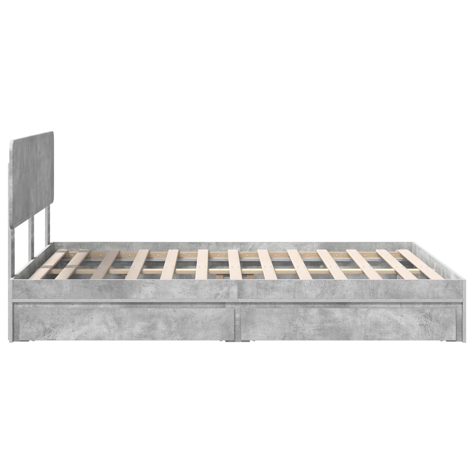 Aufbewahrungsbett Beton Grau 150 x 200 cm Holzwerkstoff