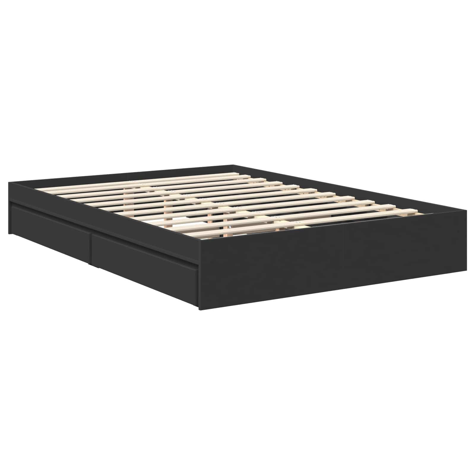 Aufbewahrungsbett Schwarz 135 x 190 cm Holzwerkstoff