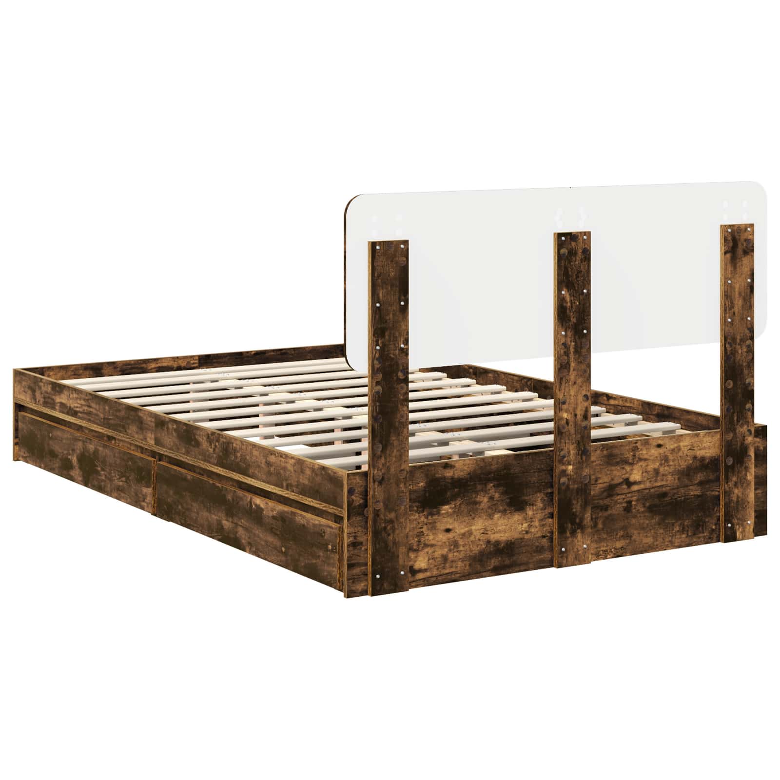 Aufbewahrungsbett Geräucherte Eiche 135 x 190 cm Holzwerkstoff