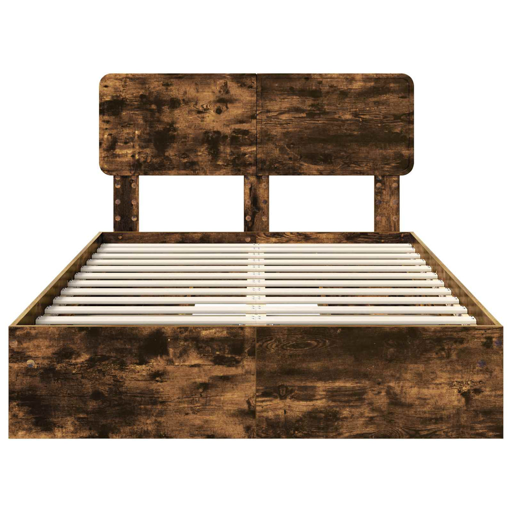Aufbewahrungsbett Geräucherte Eiche 120 x 200 cm Holzwerkstoff