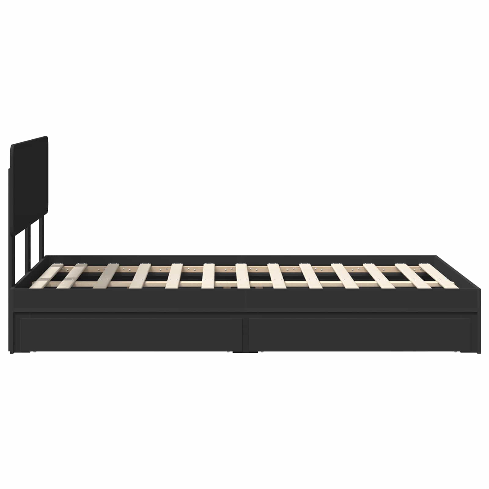 Aufbewahrungsbett Schwarz 120 x 190 cm Holzwerkstoff