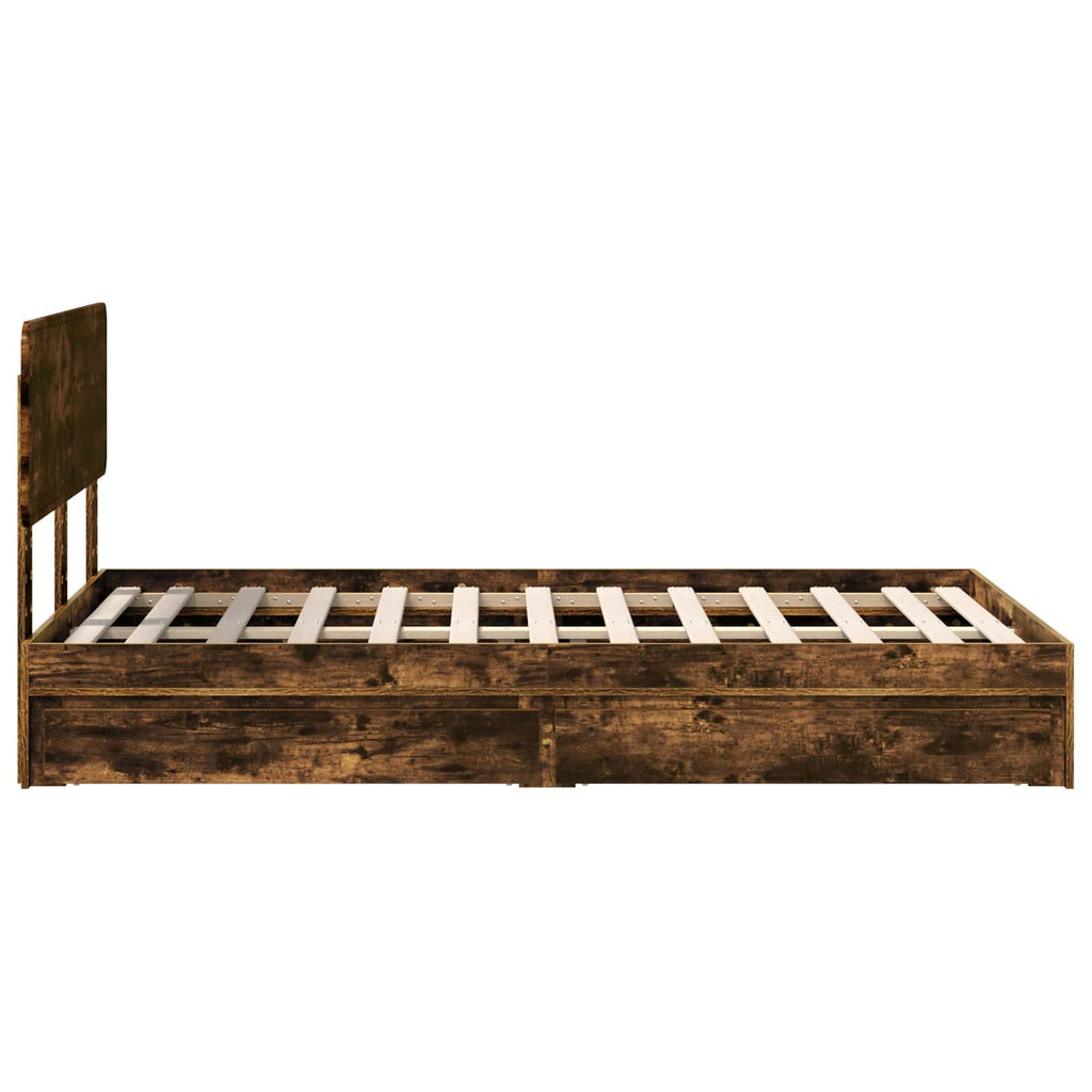 Aufbewahrungsbett Geräucherte Eiche 120 x 190 cm Holzwerkstoff
