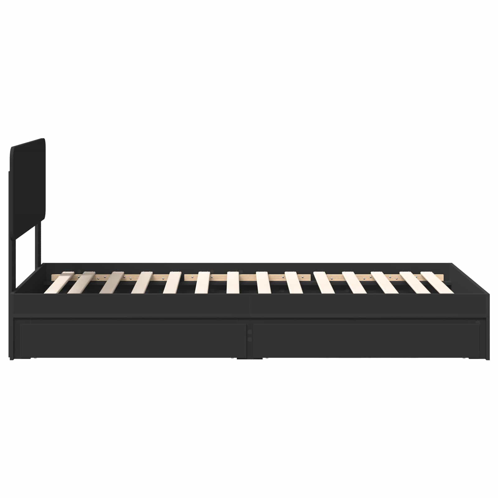 Aufbewahrungsbett Schwarz 100 x 200 cm Holzwerkstoff