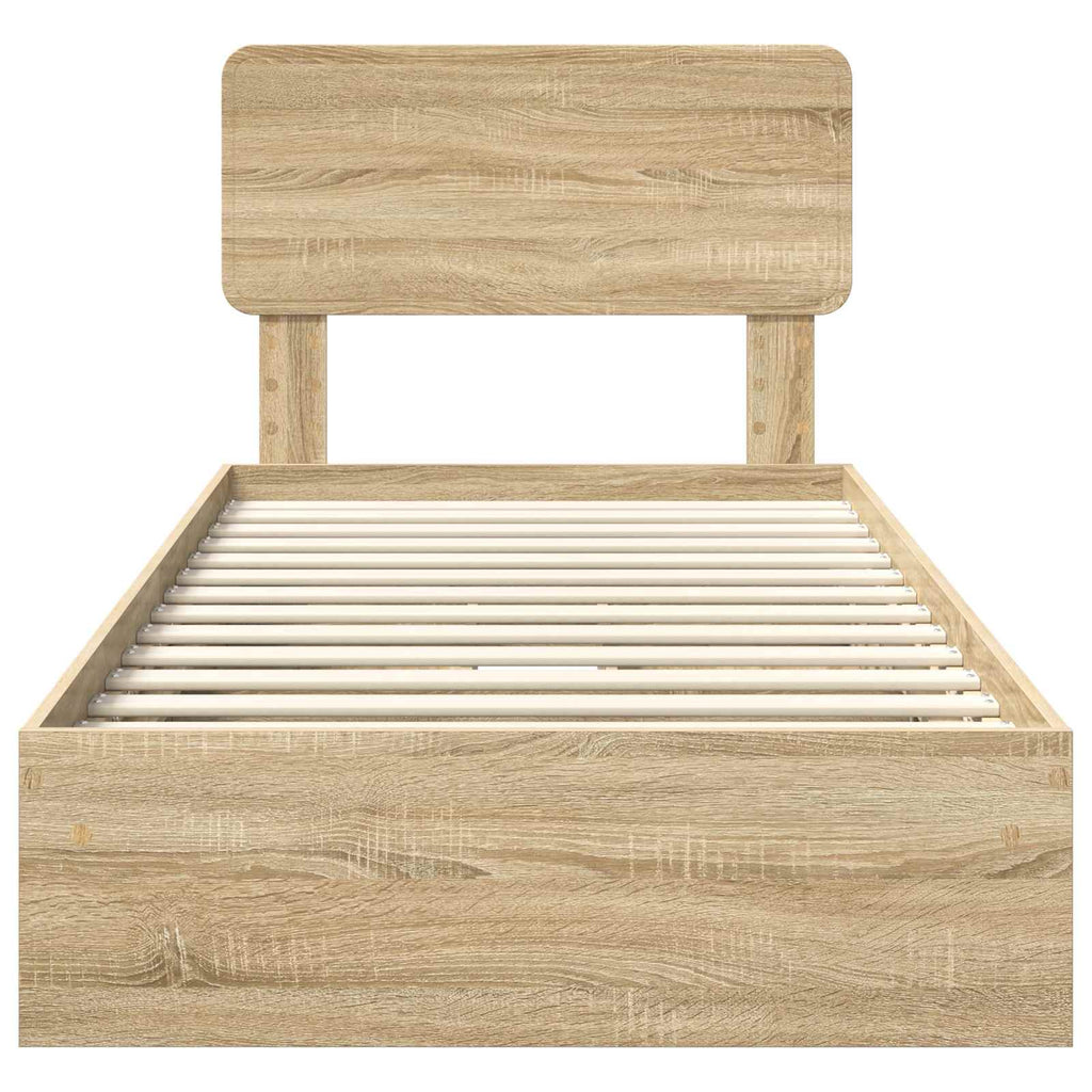 Aufbewahrungsbett Sonoma-Eiche 100 x 200 cm Holzwerkstoff