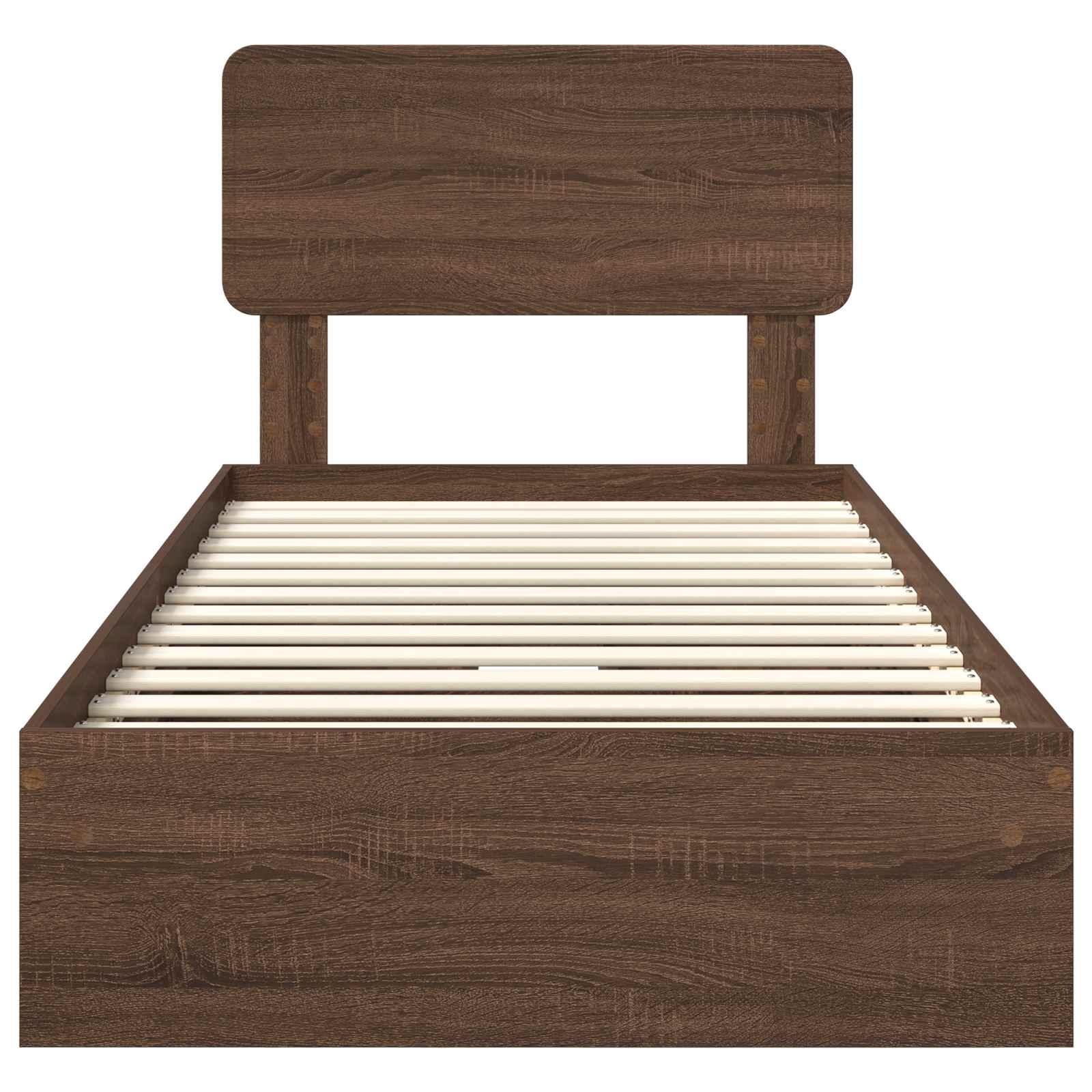 Aufbewahrungsbett Braun Eichen-Optik 100 x 200 cm Holzwerkstoff