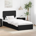 Aufbewahrungsbett Schwarz 90 x 190 cm Holzwerkstoff