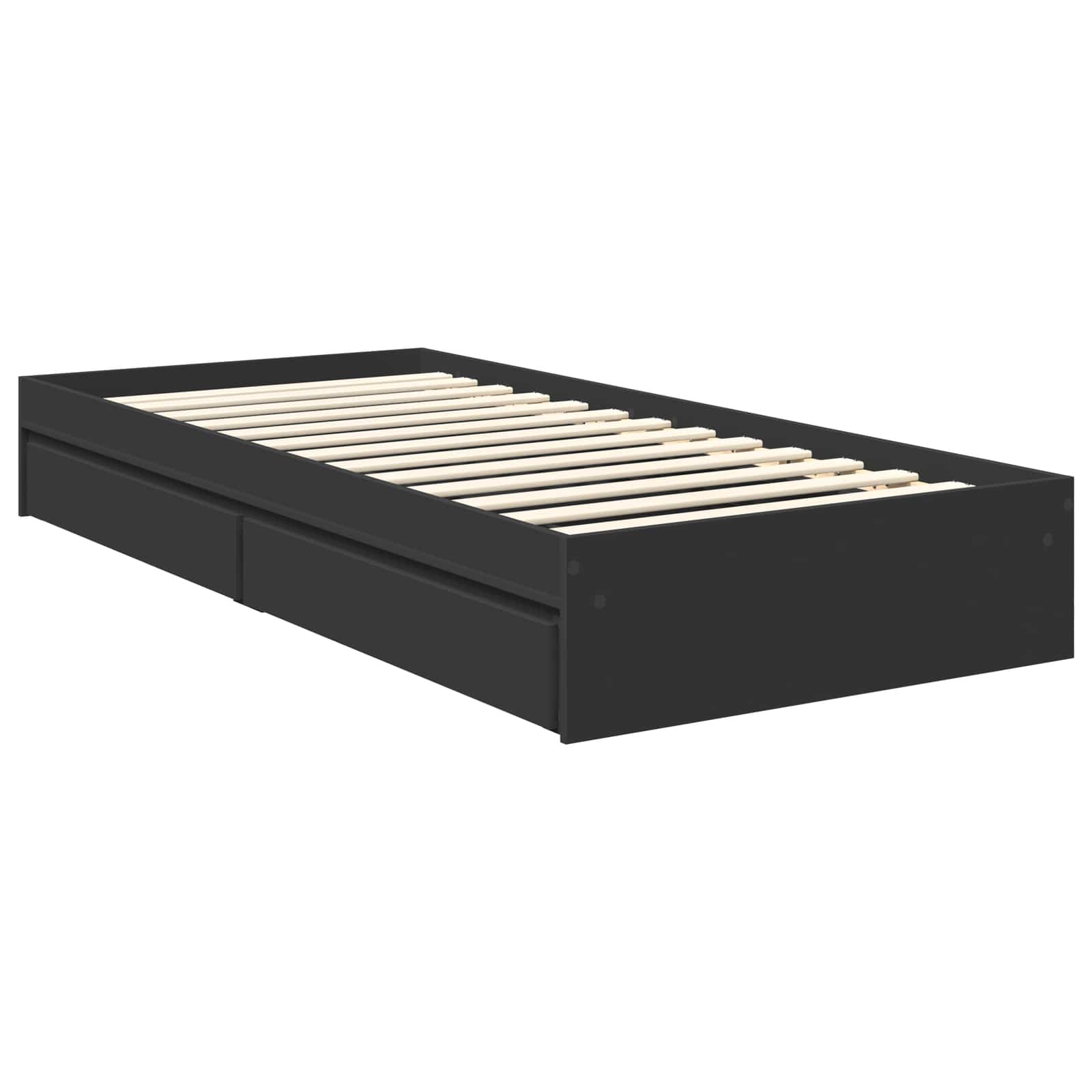 Aufbewahrungsbett Schwarz 90 x 190 cm Holzwerkstoff