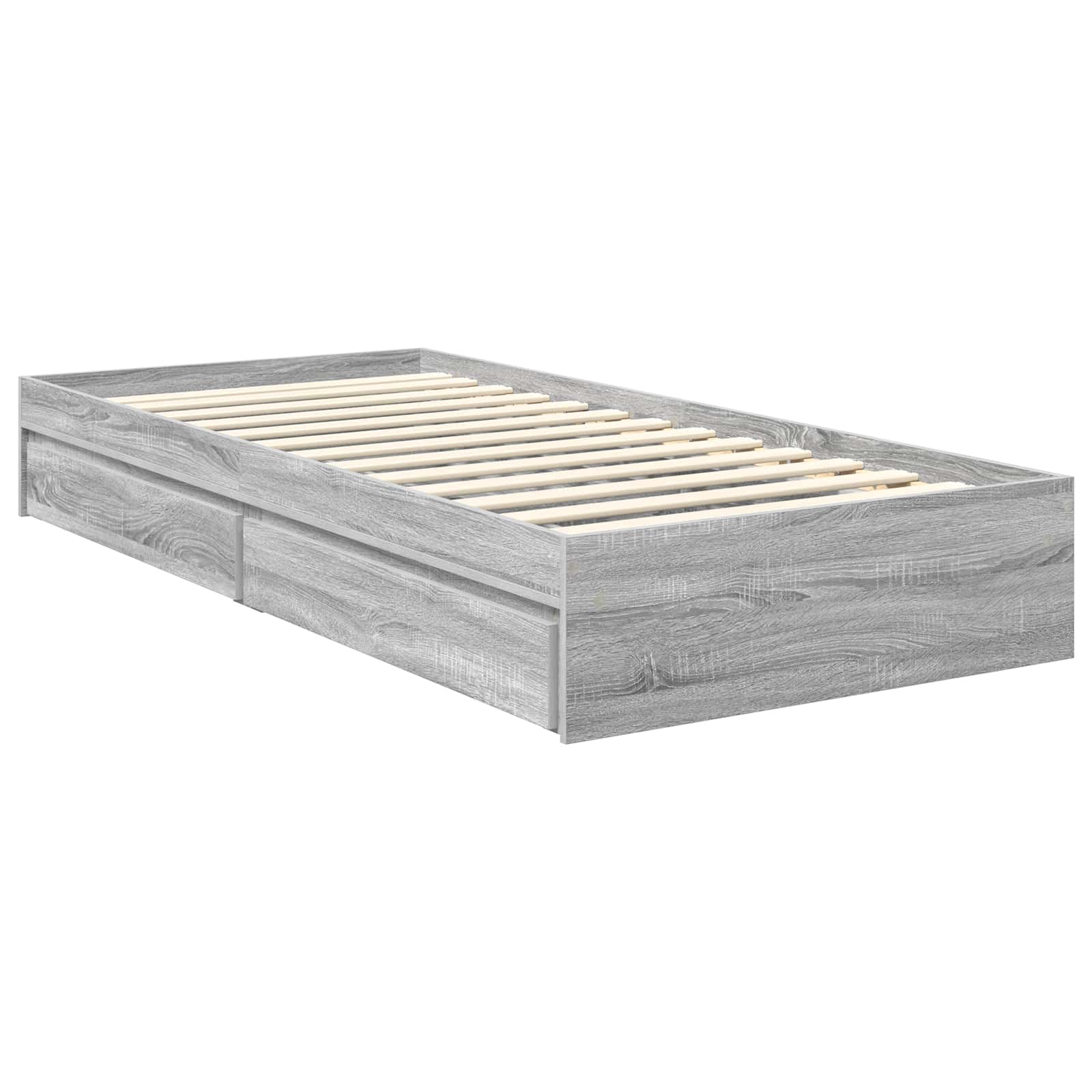 Aufbewahrungsbett Graues Sonoma 90 x 190 cm Holzwerkstoff