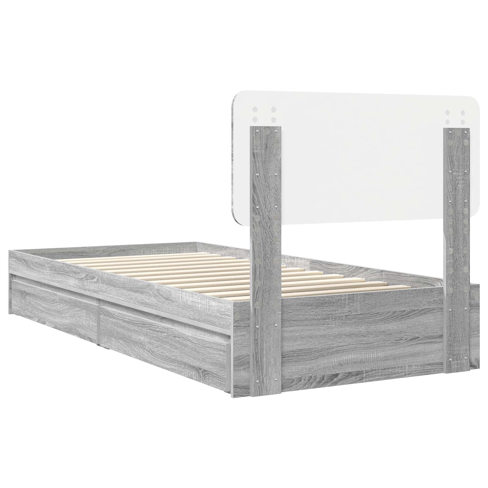 Aufbewahrungsbett Graues Sonoma 90 x 190 cm Holzwerkstoff