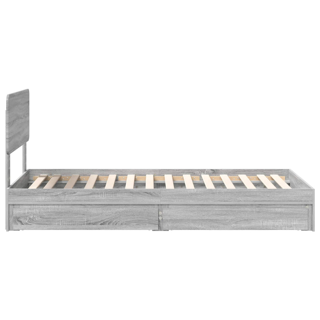 Aufbewahrungsbett Graues Sonoma 90 x 190 cm Holzwerkstoff