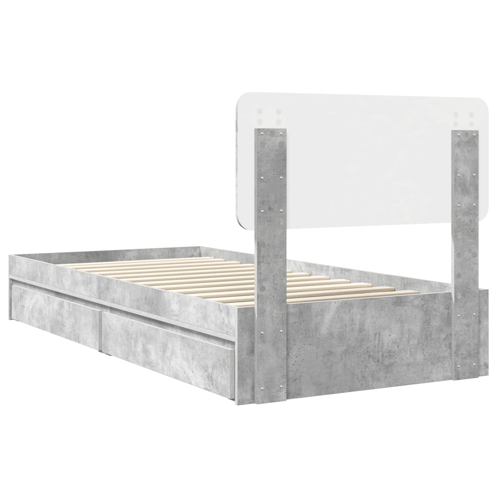 Aufbewahrungsbett Beton Grau 70 x 190 cm Holzwerkstoff