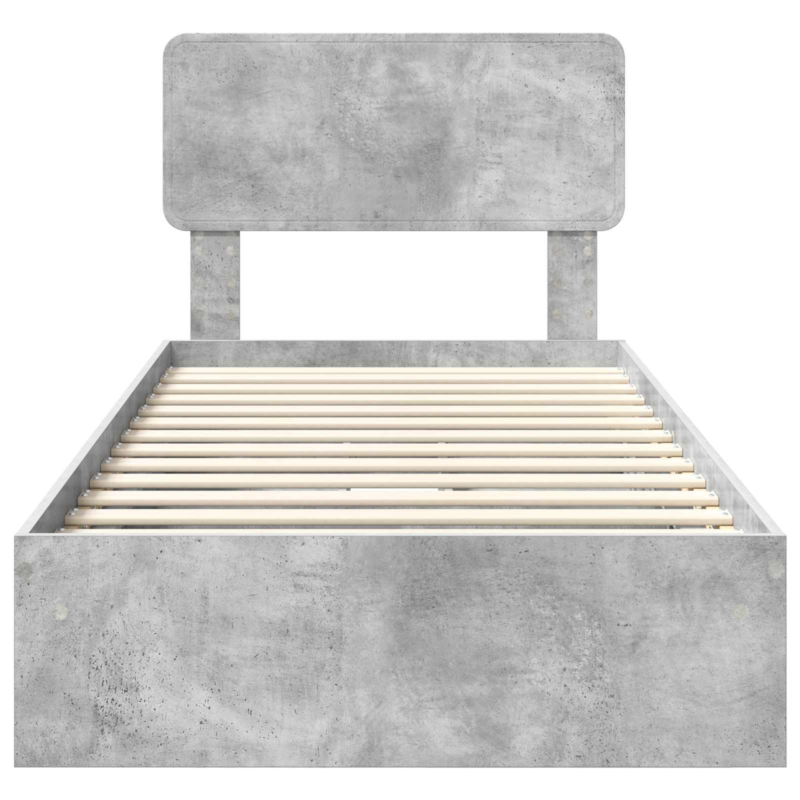 Aufbewahrungsbett Beton Grau 70 x 190 cm Holzwerkstoff