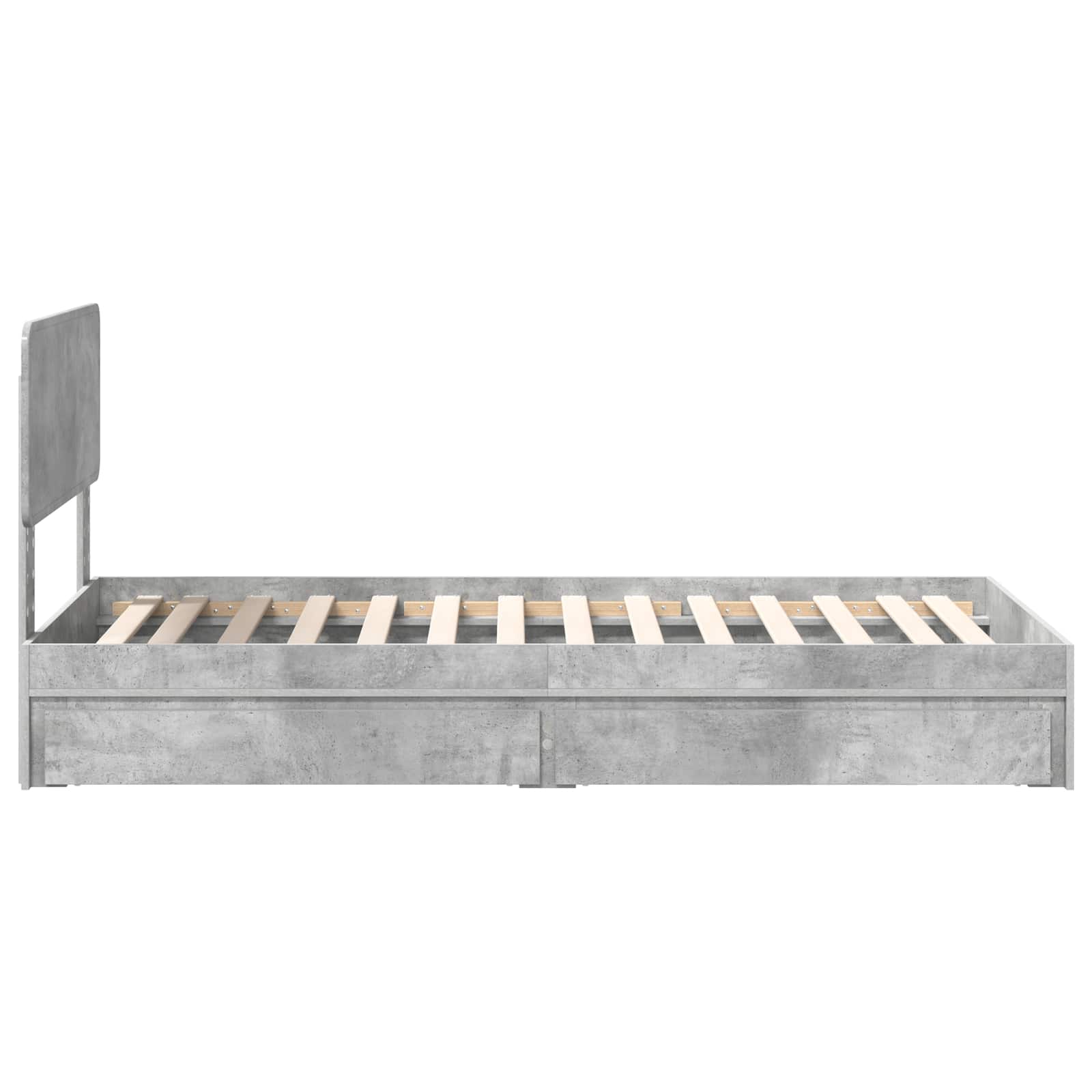 Aufbewahrungsbett Beton Grau 70 x 190 cm Holzwerkstoff