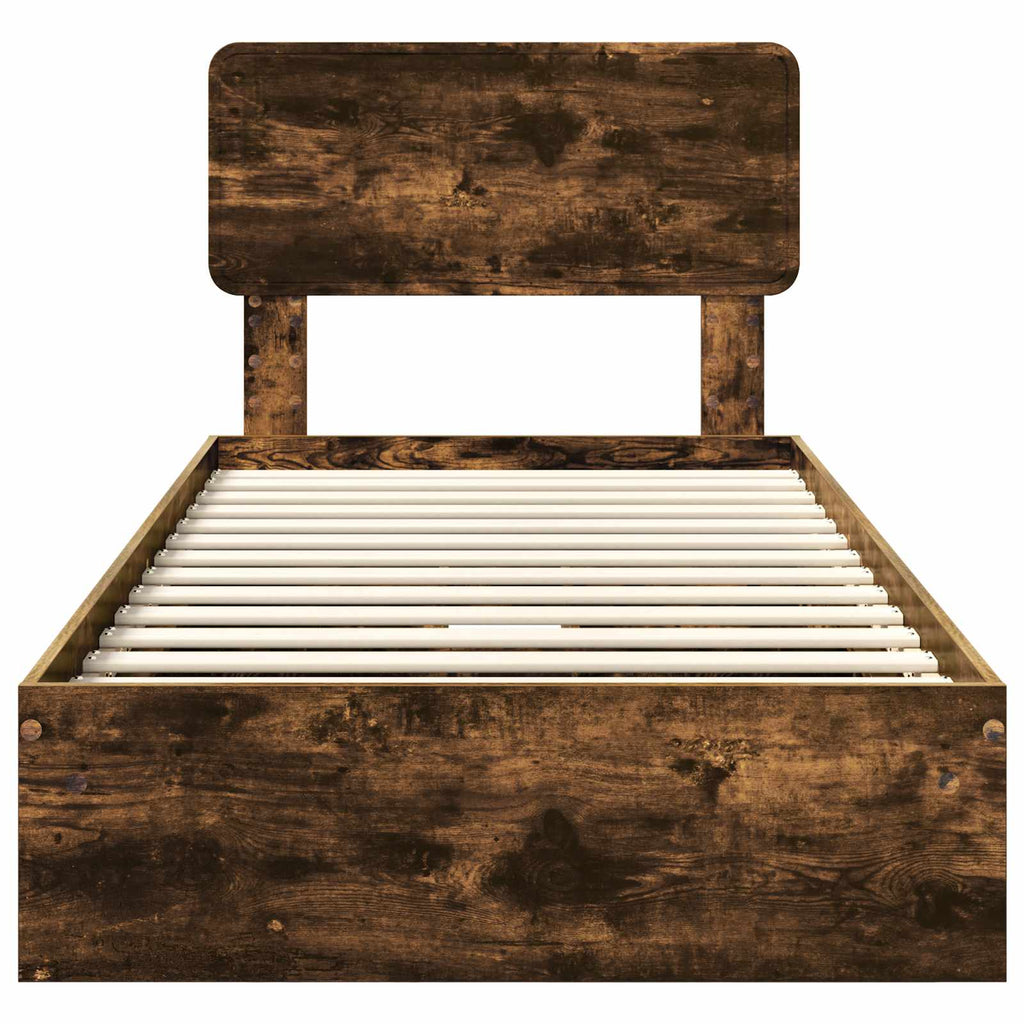 Aufbewahrungsbett Geräucherte Eiche 75 x 190 cm Holzwerkstoff