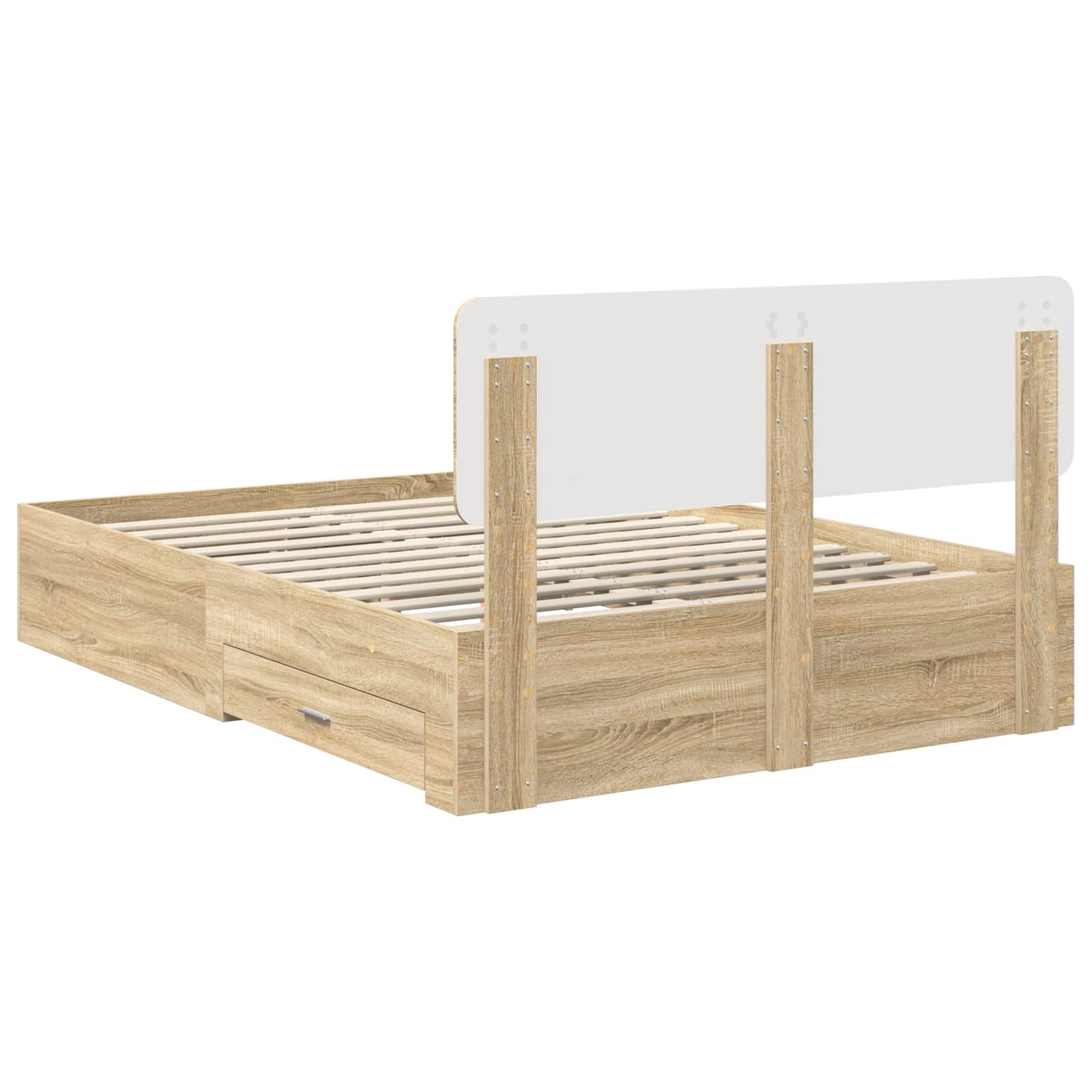 Bettrahmen mit Kopfteil Sonoma-Eiche 140 x 190 cm Holzwerkstoff