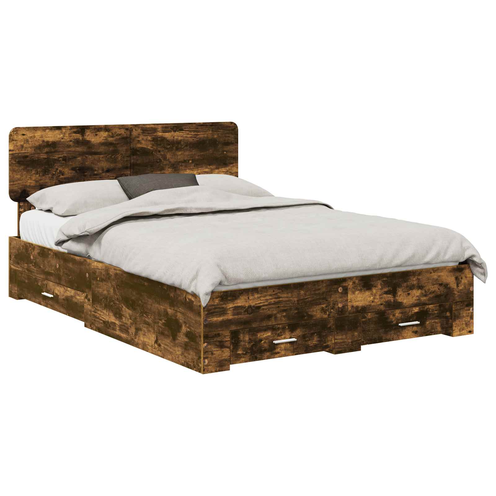 Bettrahmen Geräucherte Eiche 140 x 190 cm Holzwerkstoff