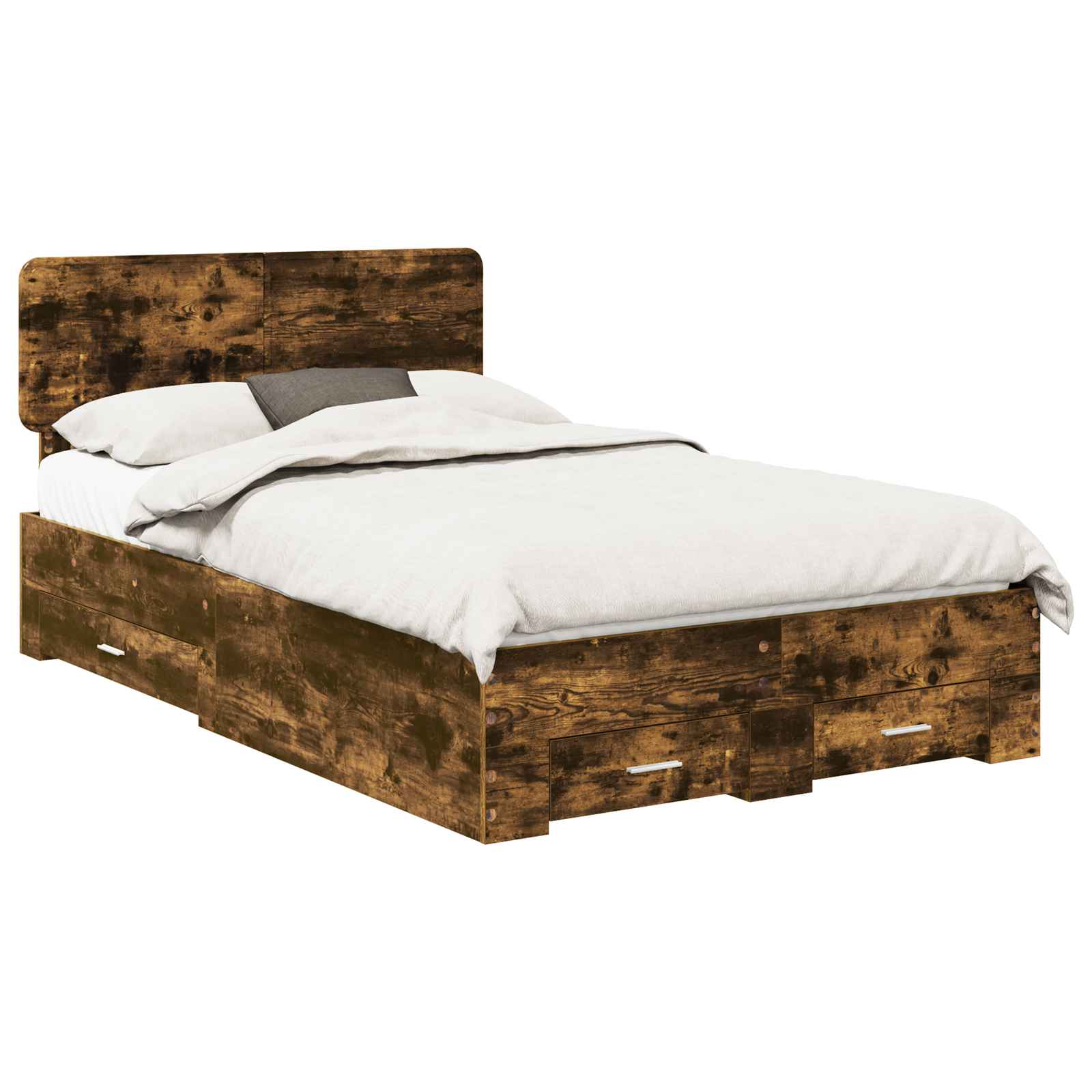 Bettrahmen Geräucherte Eiche 135 x 190 cm Holzwerkstoff