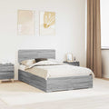 Bettrahmen Graues Sonoma 135 x 190 cm Holzwerkstoff