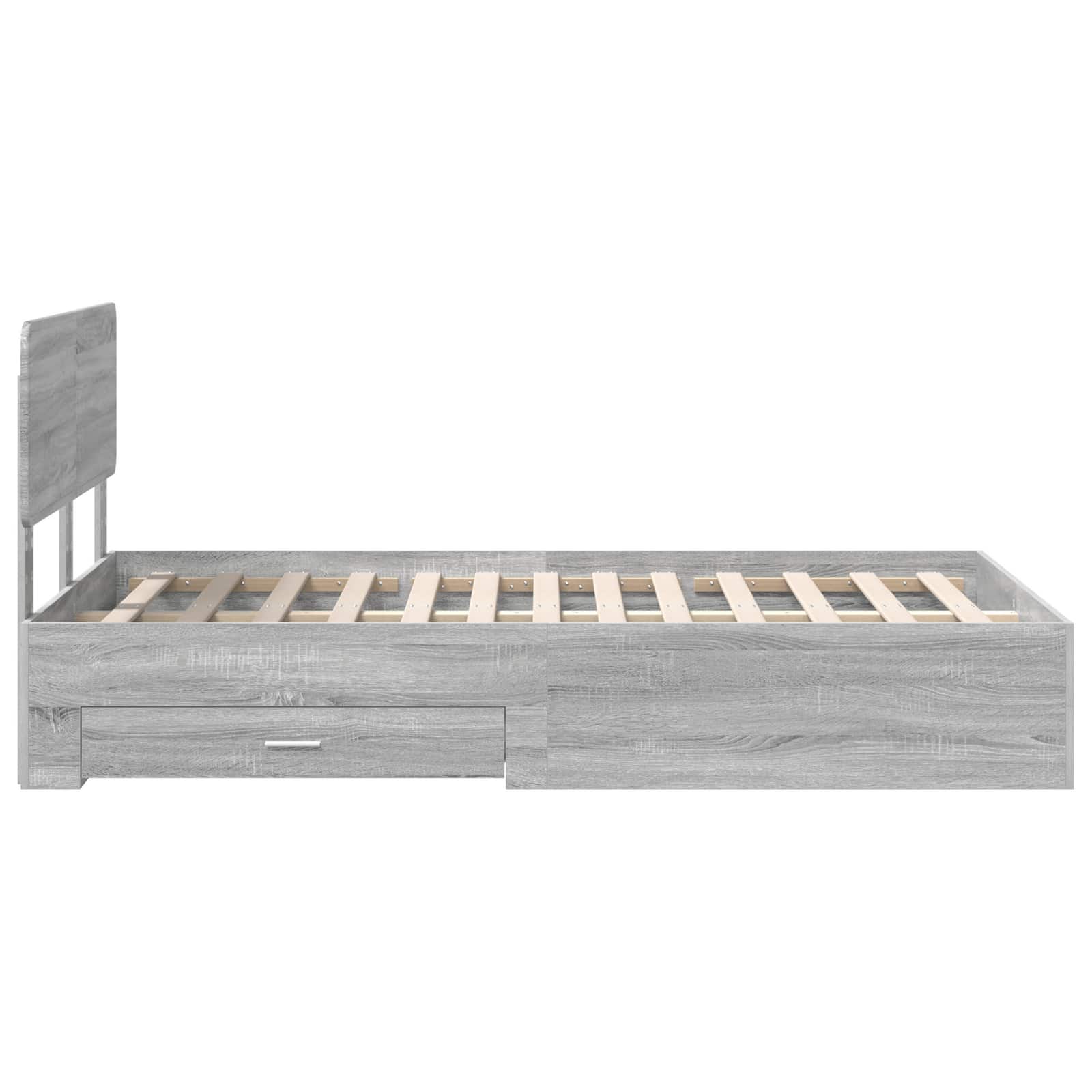 Bettrahmen Graues Sonoma 135 x 190 cm Holzwerkstoff