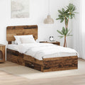 Bettrahmen mit Kopfteil Altholz 100 x 200 cm Holzwerkstoff